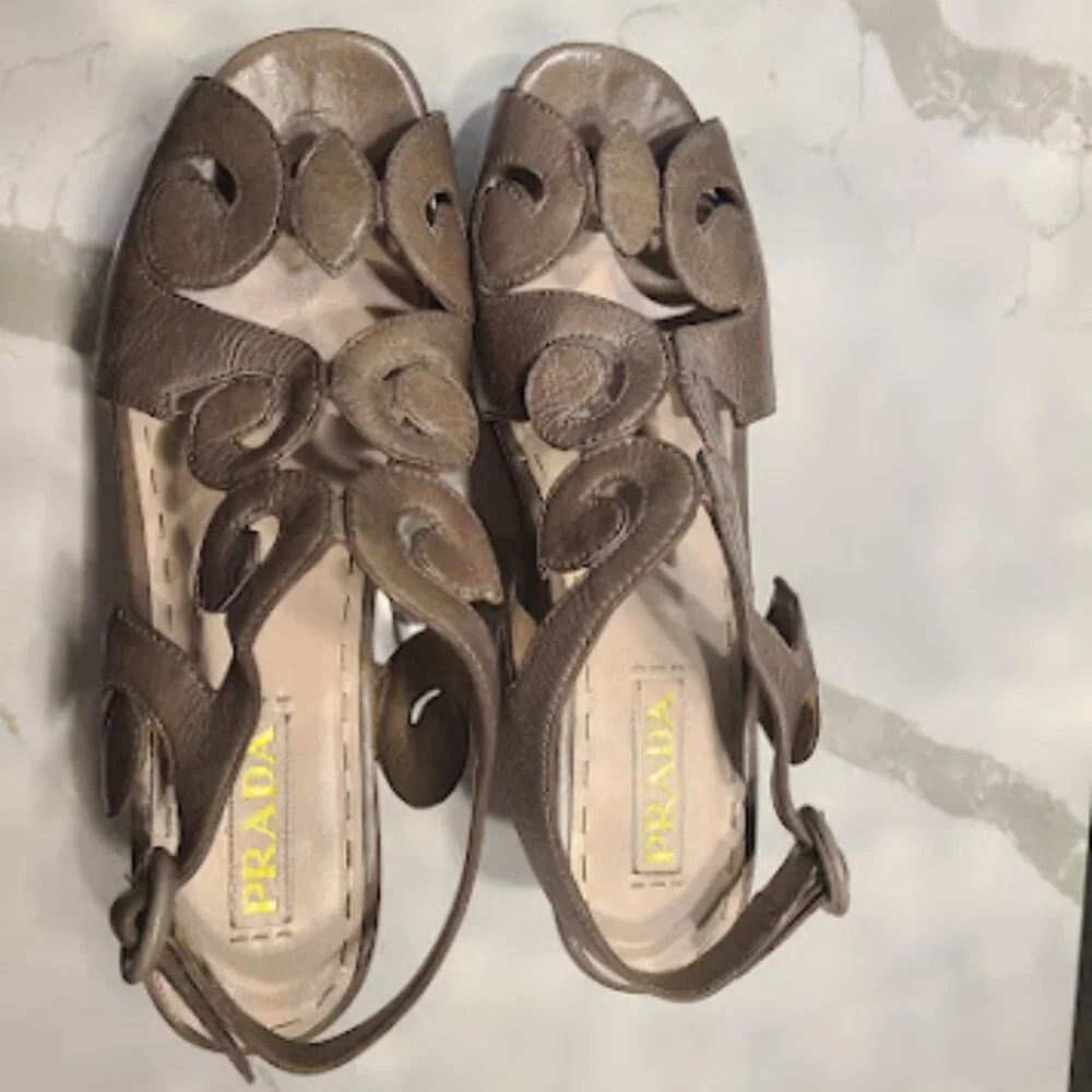 PRADA Platforms Leather EU 40 US size 9 or size 9.5